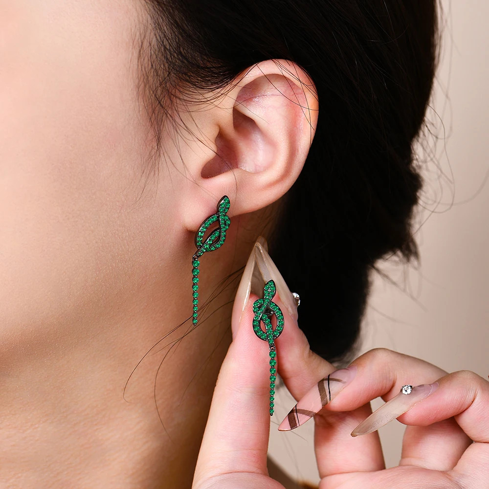ATTAGEMS Year Snake Earrings For Women Green Nano Gemstone 100% 925 Sterling Silver Party Jewelry Gift With Mysterious Luck 250220