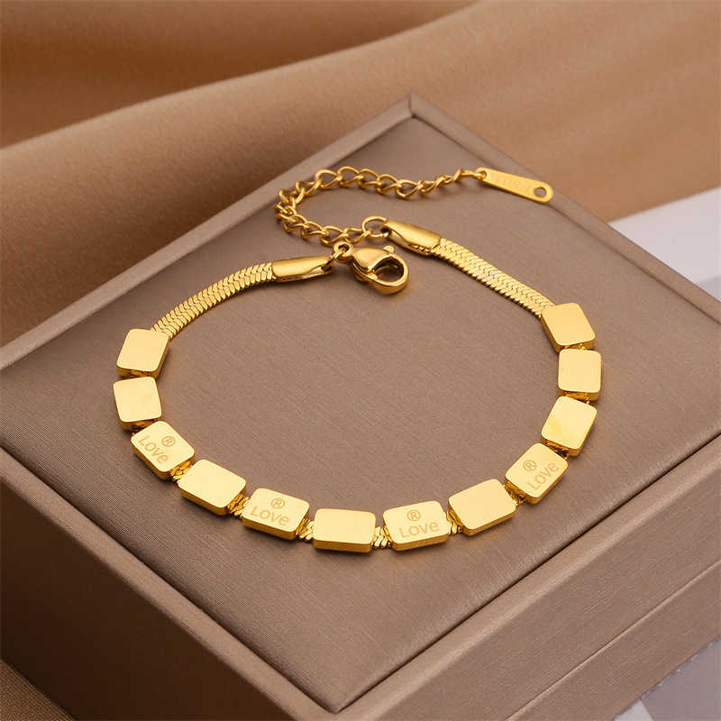 Charm Bracelets 18k rose gold titanium steel bracelet Korean version Bohemian temperament titanium steel non fading bracelet accessory H25220 4 8ZOW