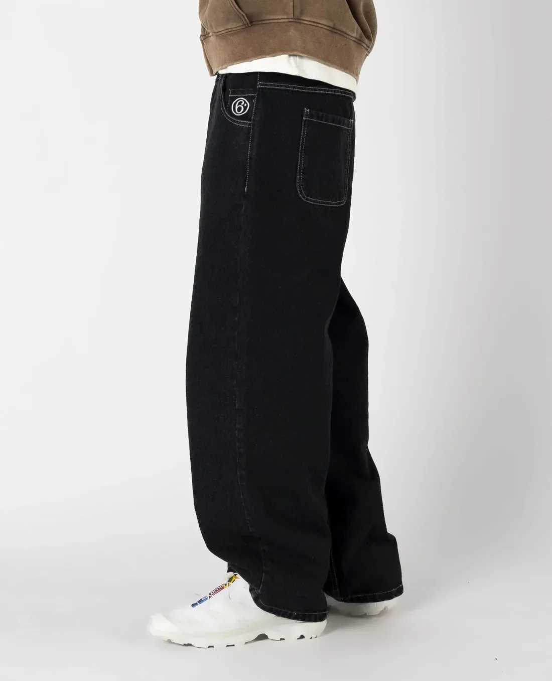 Harajuku niche design embroidered street style loose jeans for men and women wide-leg trendy retro casual straight trousers X250220