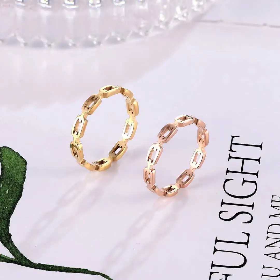 Stainless steel ring with chain links mens Venturi ring Geely ring finger gold silver ring set Venturi jewelry gift X250220