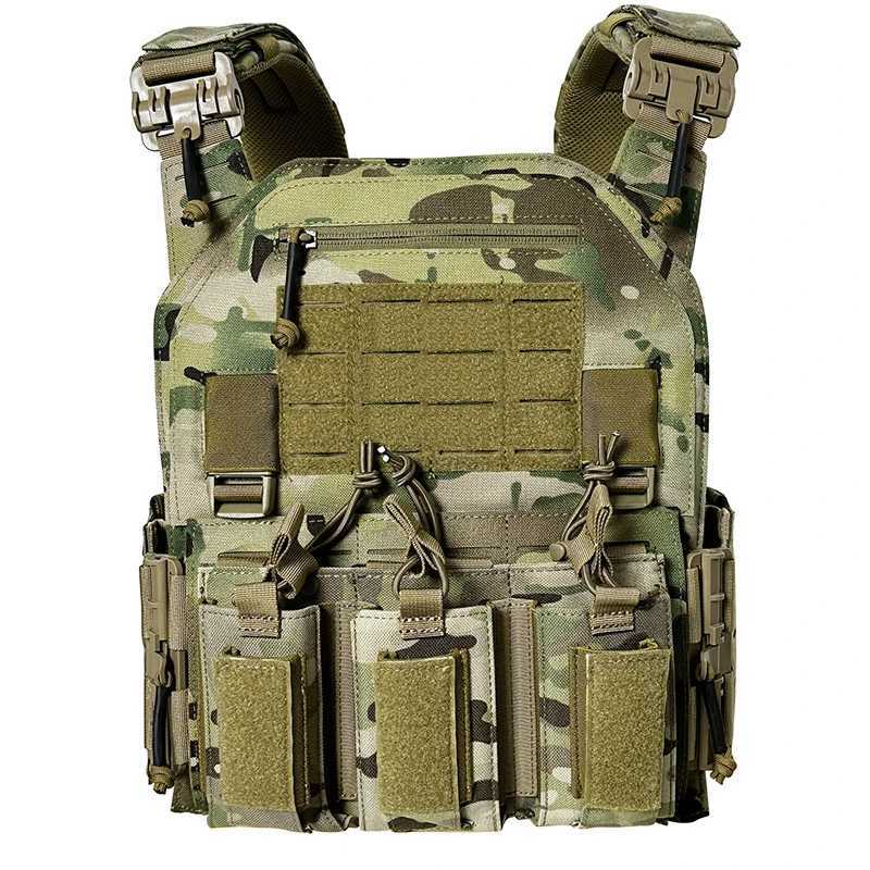 Wear-resistant quick-release laser-cut molle system outdoor hunting training tactical vest made of nylon materialXJ250219