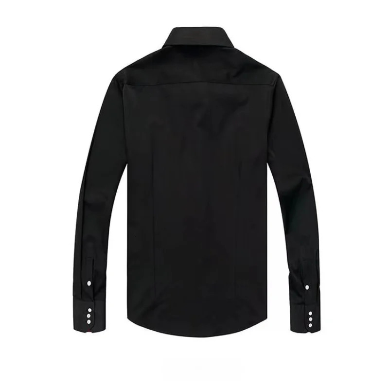 Mens Dress Shirt Buttondown Collar Korean Fashion Male Formal Business Slim Fit Casual Long Sleeve White Shirts Autumn 250220