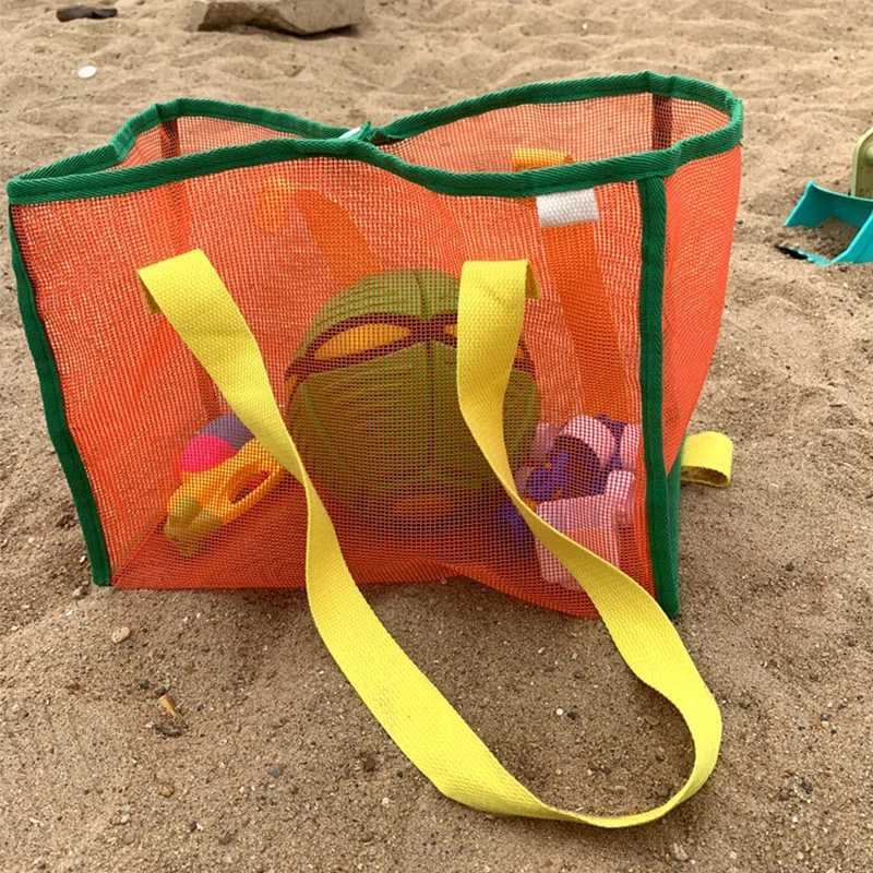 Summer Ins Large Capacity Beach Bags Mesh Hollow Portable Swimming Shopping Tote Outdoor Travel Bag Toy Storage Handle Tote Z250219