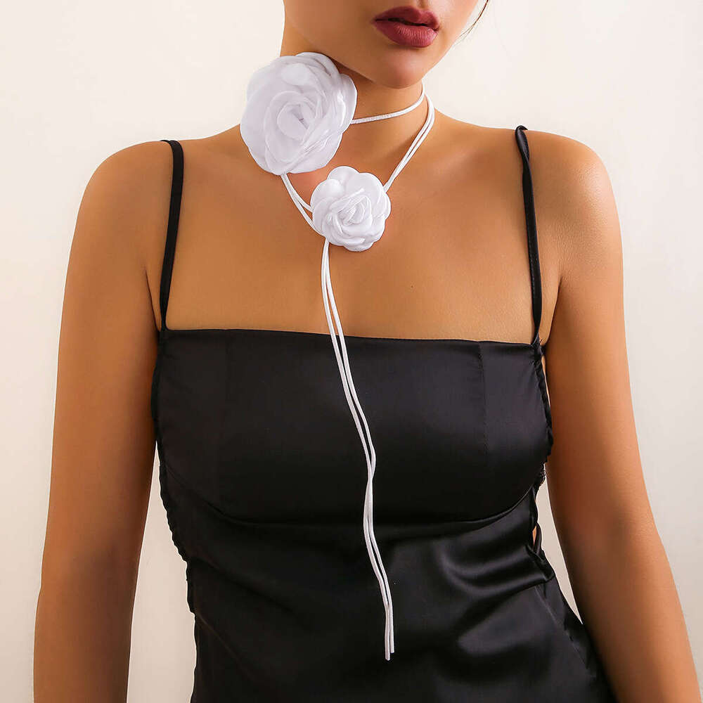 Choker Neckchain with wer Strap Rose Dinner Collar Accessories Necklace for Women