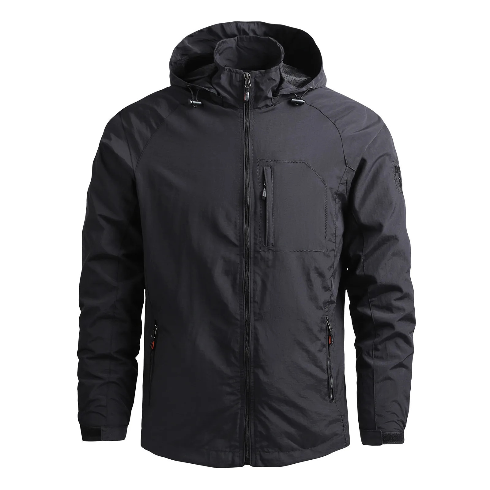 Men Windbreaker Tactical Jacket Waterproof Outdoor Detachable Hooded Coat Solid Color Sports Climbing Outwear Chaquetas Hombre 250219