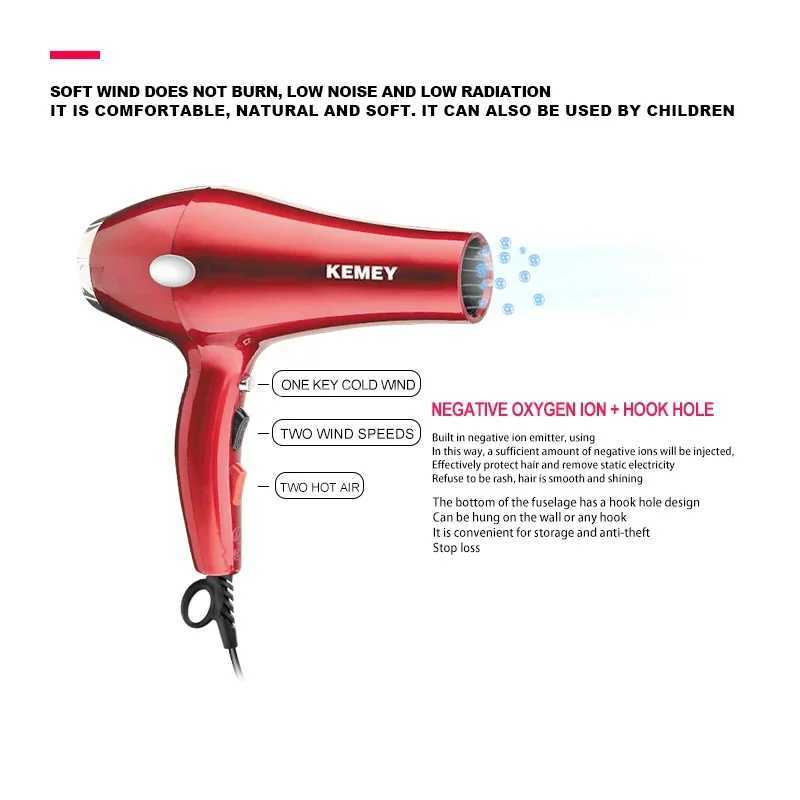Kemei KM-582 high-quality negative ion 3500W high-power dual speed cold and hot adjustment professional hair dryer W250220