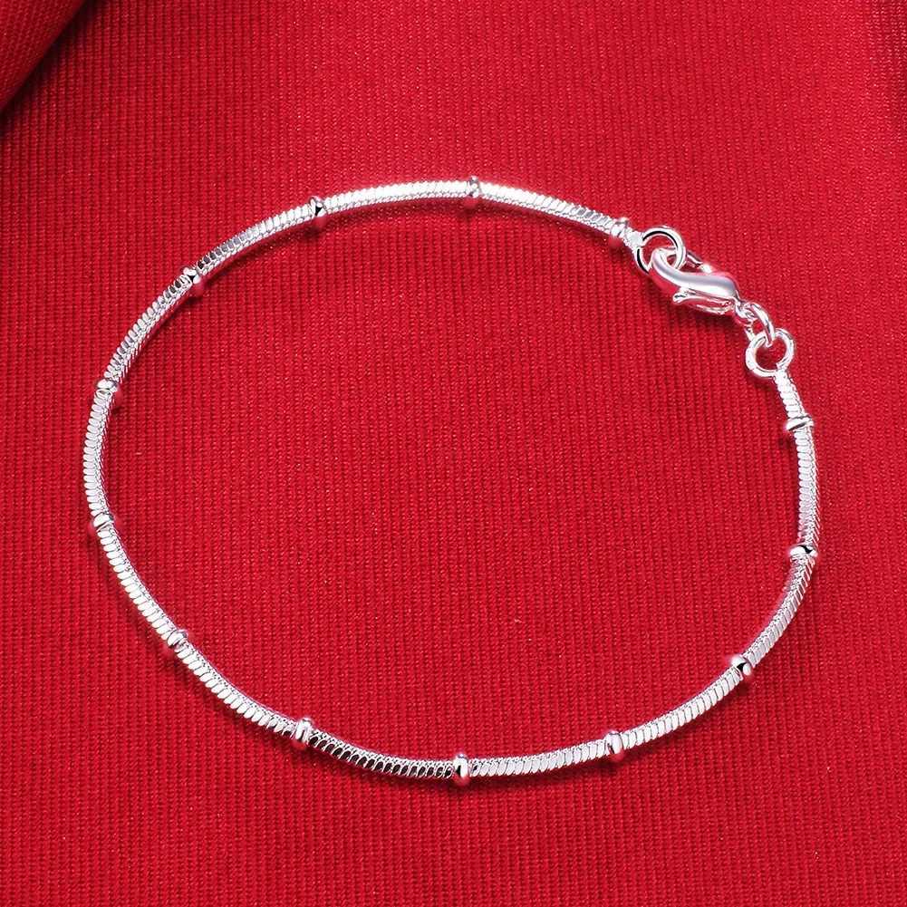Hot new 925 sterling silver Bracelets for women fine snake bone beads chain fashion Wedding party Christmas gifts JewelryXJ250219