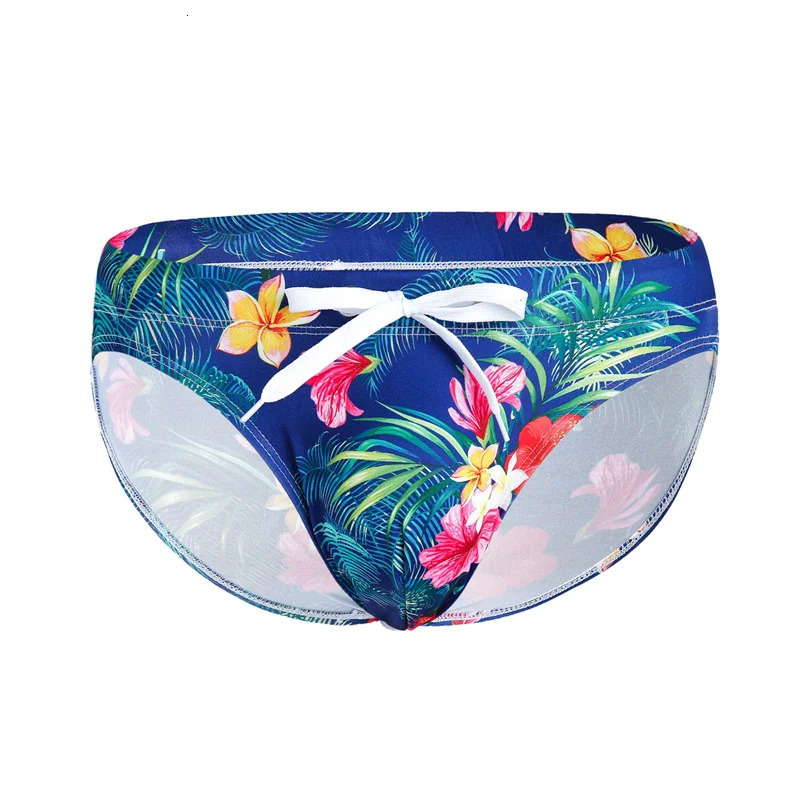 Mens Swimwear Swimsuit Beach Low Waist Briefs Leopard Digital Printing Crochet Bikini Surfing Swim Wear Bathing Suit 250220