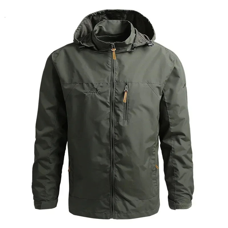 Men Autumn Waterproof Jackets Casual Hooded Windbreaker Field Camping Fishing Coat Outerwear Baseball Hiking Jacket Man Clothing 250219