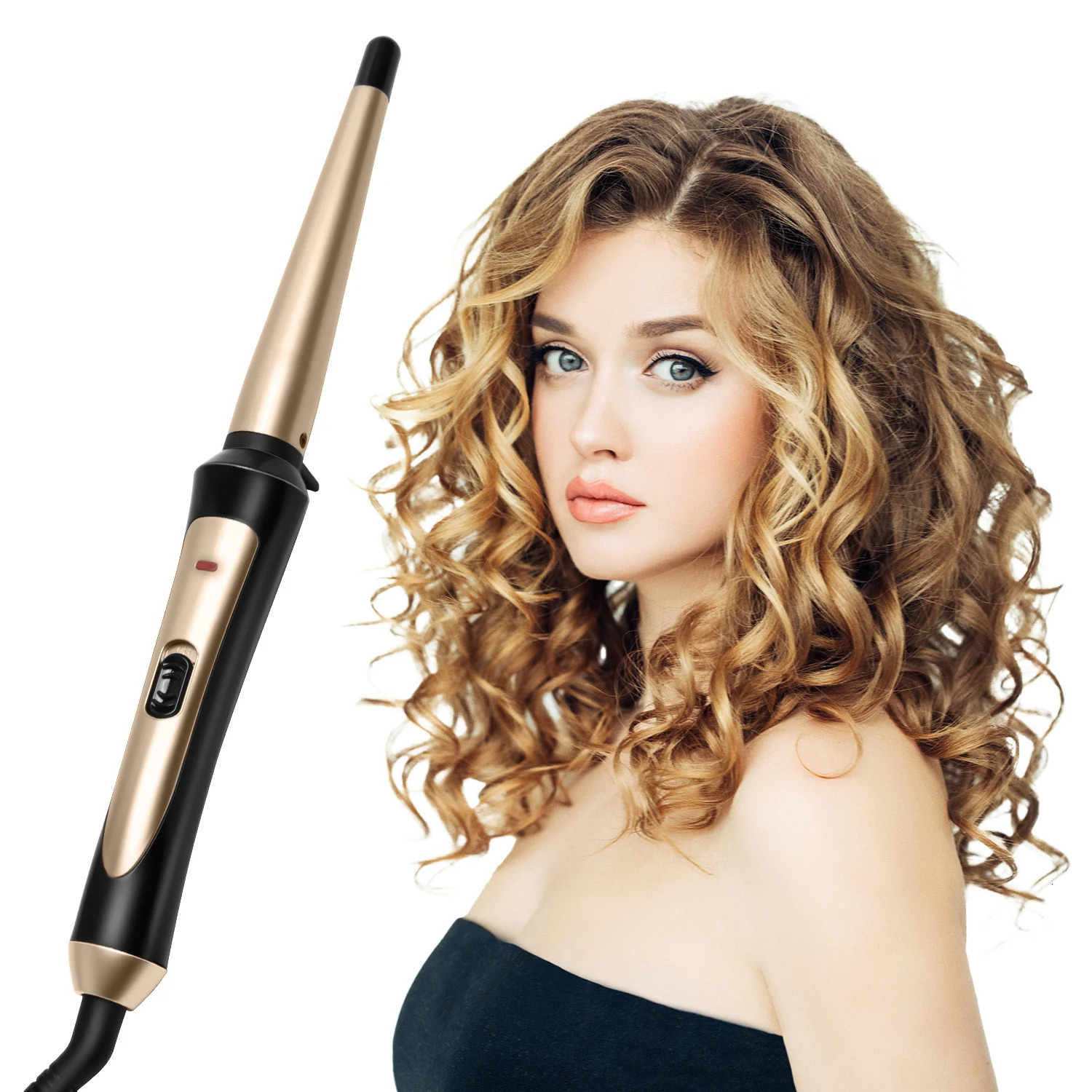 Hair Curling Wand 3/4 Inch Tapered Curling Iron Professional Ceramic Hair Curler Wand Fast Heating Hair Curlers for All Hair 250214