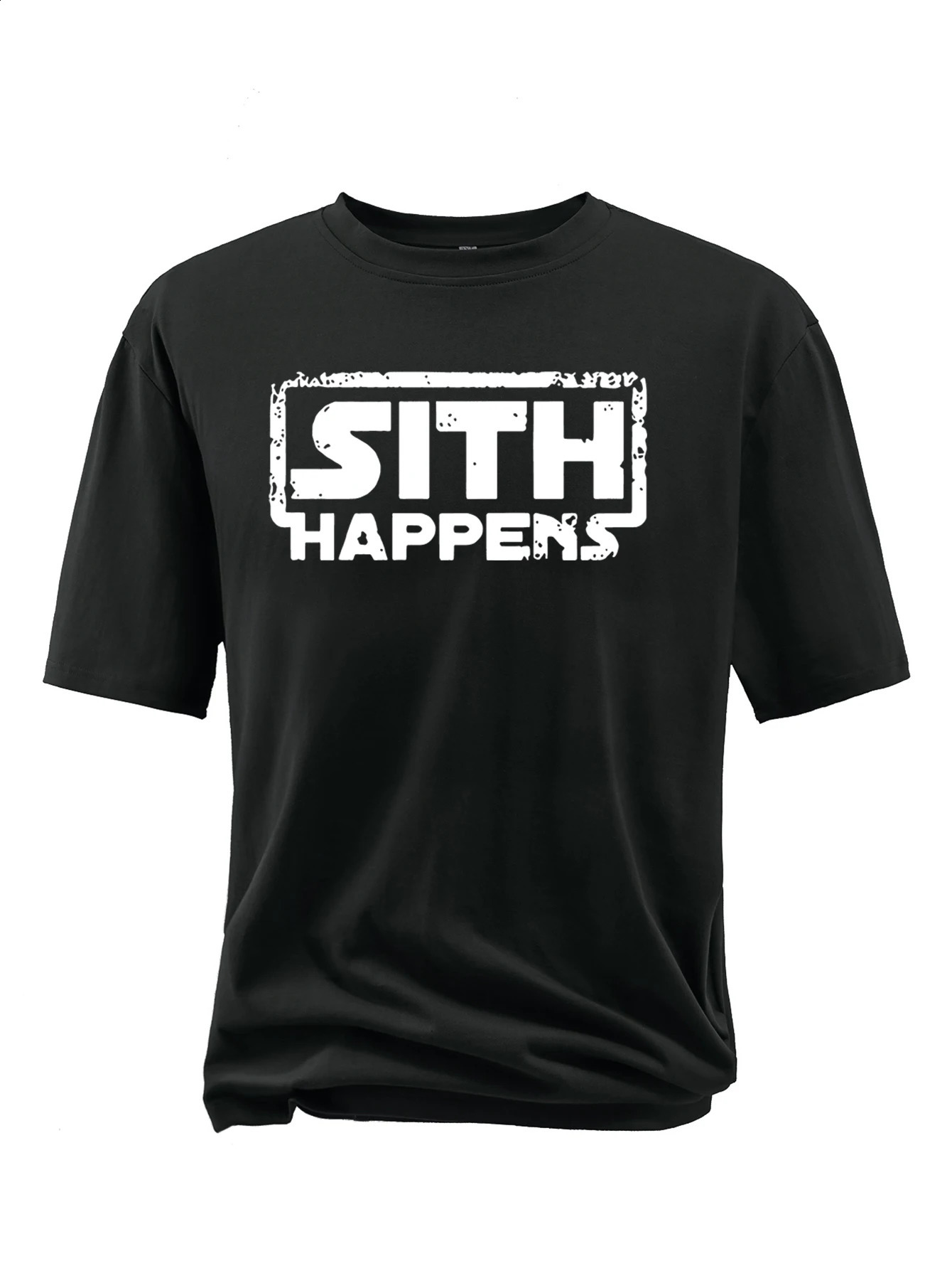 SITH HAPPENSpure cotton printed T-shirt 300-500 pounds wearable breathable plus size mens one piece t shirt for men 250217