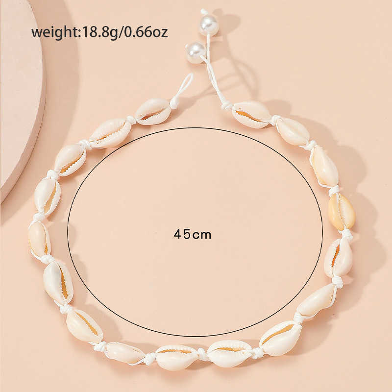 Pendant Necklaces Summer Ocean Vacation Beach Shell Necklace Handmade Woven Pearl Pendant Womens Necklace H25219