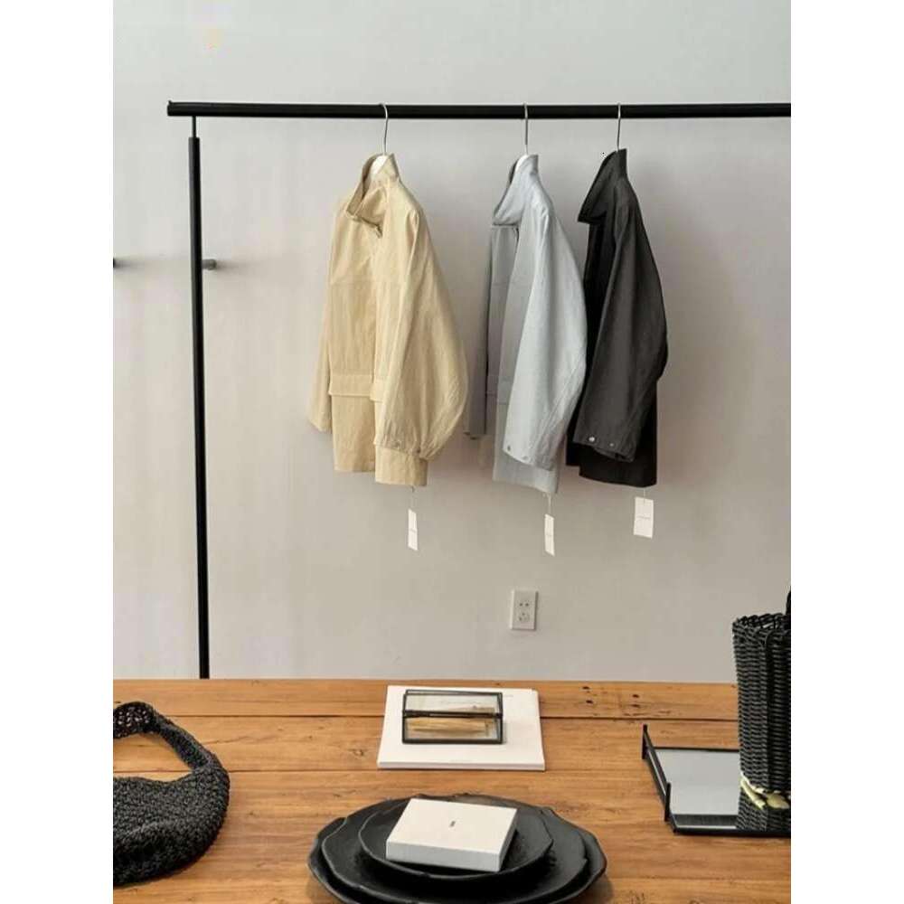 2025 Relaxed Loose Shoulder Jacket Women Spring Stand Collar Silhouette Top Rice Apricot/Light Blue/Dark Gray