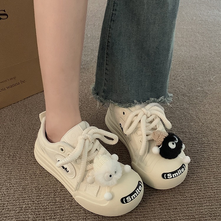 2025 Leisure New German Training Board Women's Sports Niche Fashion Thick Sole Personalized Design White Shoes Spring And Autumn Forrest