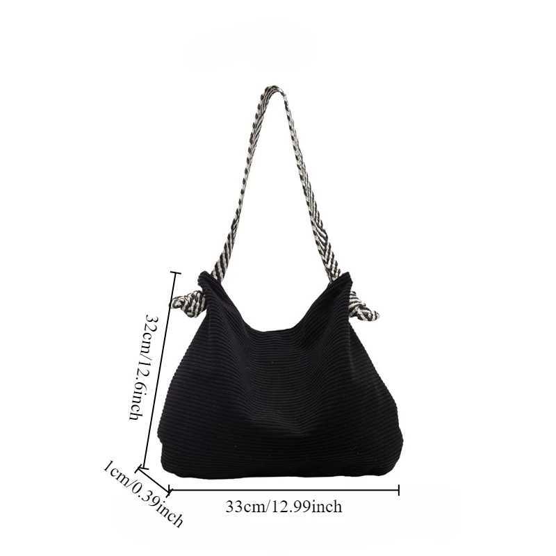Leisure Corduroy Stray Shoulder Bag Minimalist Solid Color Handbag Fully Matched Bag Z250219