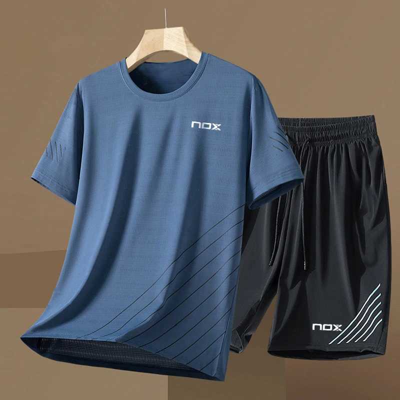Men's Tracksuits 3D printed mens short sleeved suit fitness tennis sportswear round neck short sleeved T-shirt shorts 2024 mens clothing z250220