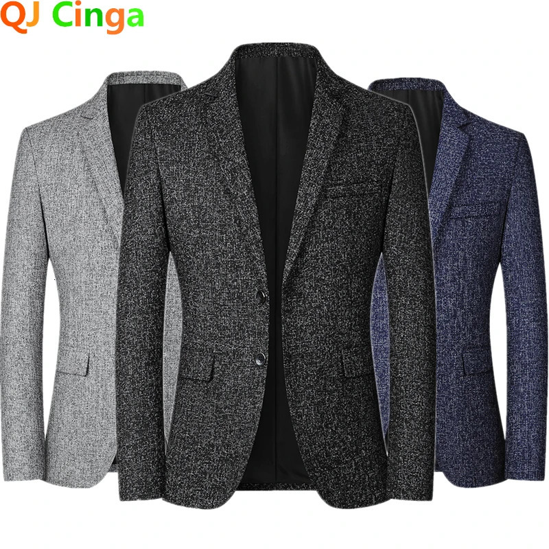 Black Mens Business Suit Jackets Fashionable Slim Men Coats Costume Men Single Breasted V Neck Blazer Male 250220