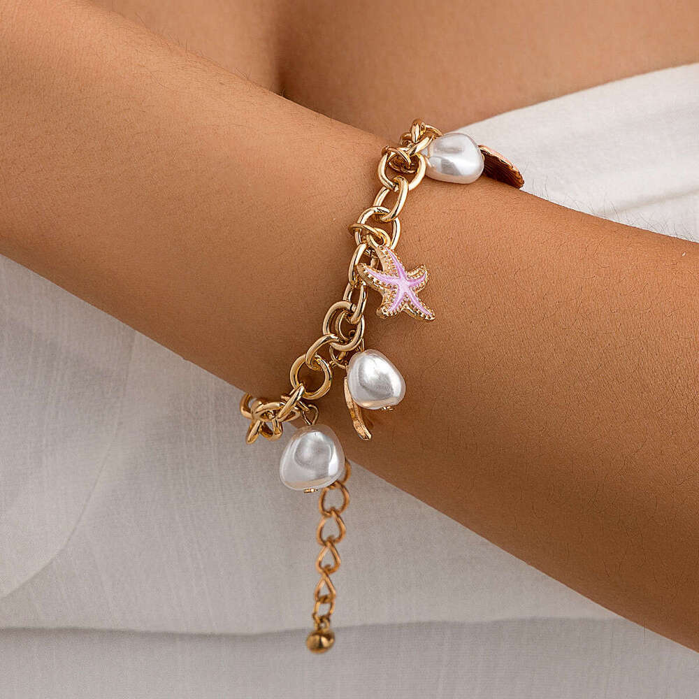 Jewelry Ocean Beach Wind Alloy Starfish Set Accessories Small Fresh Versatile Pearl Necklace