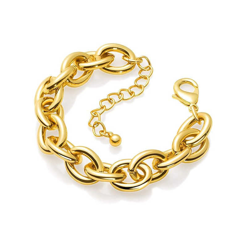 Charm Bracelets New gold thick chain bracelet for women adjustable fashion bracelet with accessories for women H25220