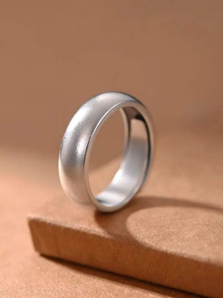 Lovers Ring 999 Sterling Silver Vintage Plain Ring Men Women Adjustable Pure Silver Fine Jewelry Rings 250213