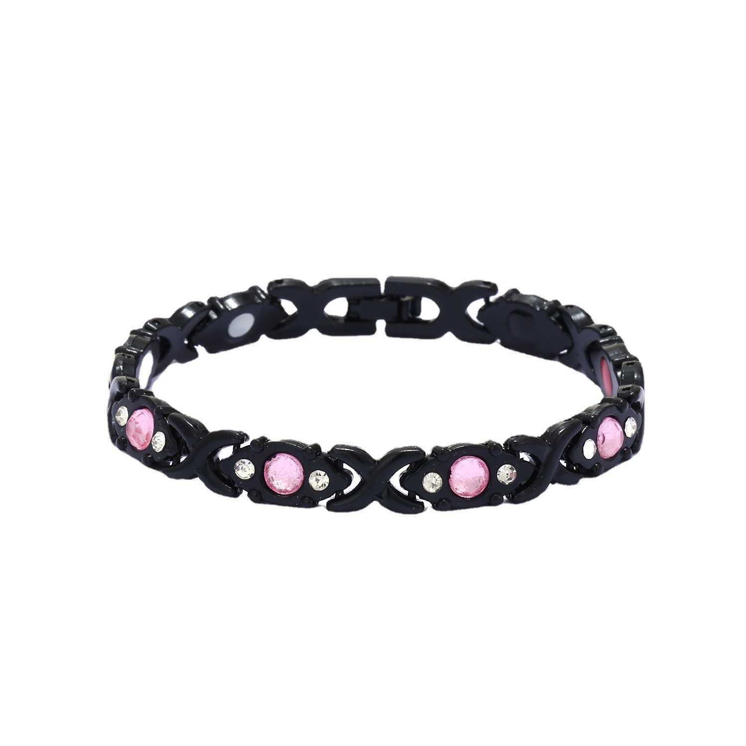 Charm Bracelets Fashionable detachable energy magnet bracelet environmentally friendly alloy with diamond inlay adjustable womens wristband H25220