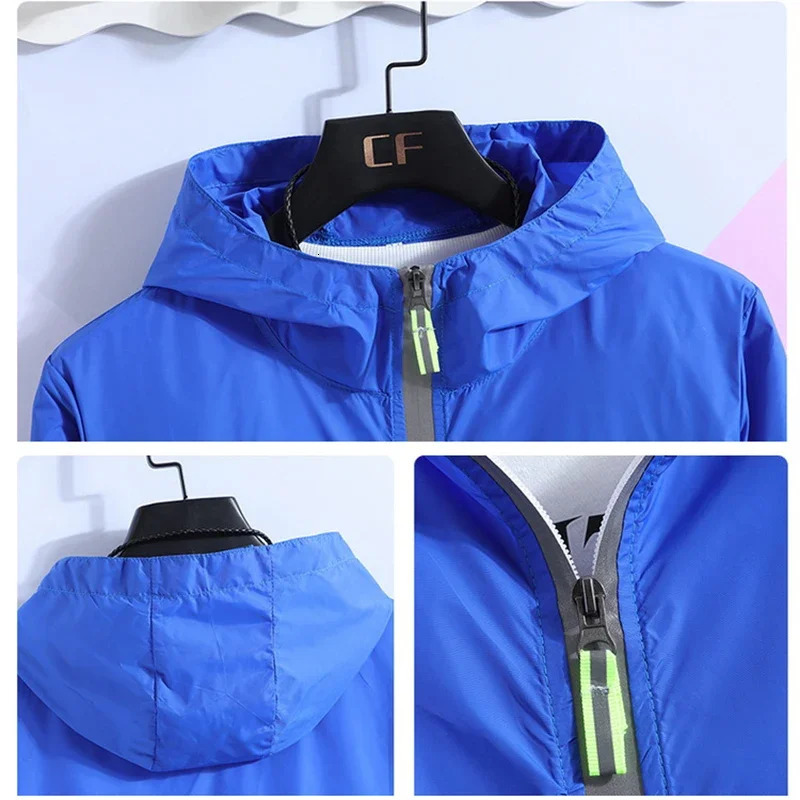 S-7XL Sun-Protective Men Women Lightweight Cycling Skin Windbreaker Reflective Camping Hiking Fishing Running Couples Jacket 250219