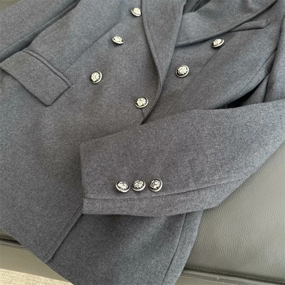 UNIZERA womens suit jacket with lapel long sleeved double breasted buttons and pockets winter style 250213