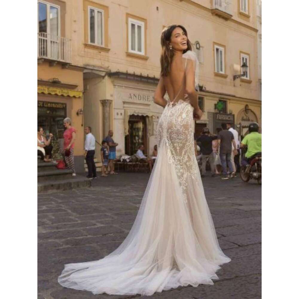 Classic Strapless Wedding Dresses Backless Mermaid for Bride Elegant Appliques Custom Bridal Dress