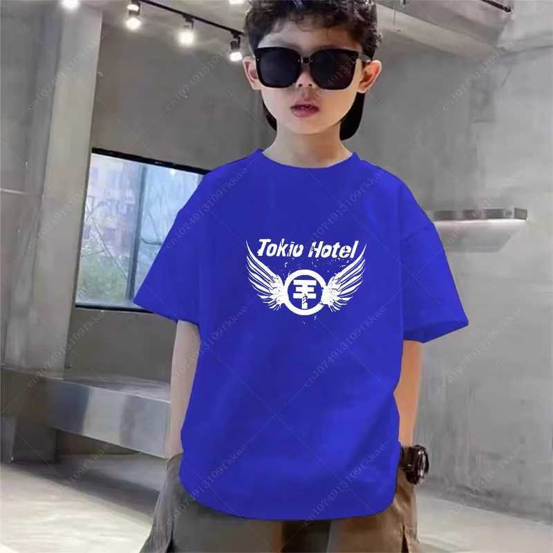 T-shirts Tokio Hotel Cotton T-shirt Boys Girls Rock Band Kaulitz Back Print Germany Summer Short Sleeve Black Tee Kids Clothes Children H250220