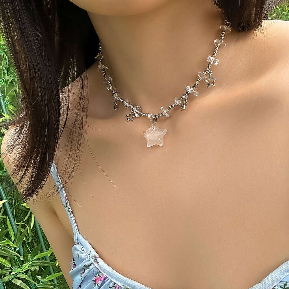 Jewelry Colorful Irregular Stone Beaded Collar Chain Countryside Versatile Short Star Necklace
