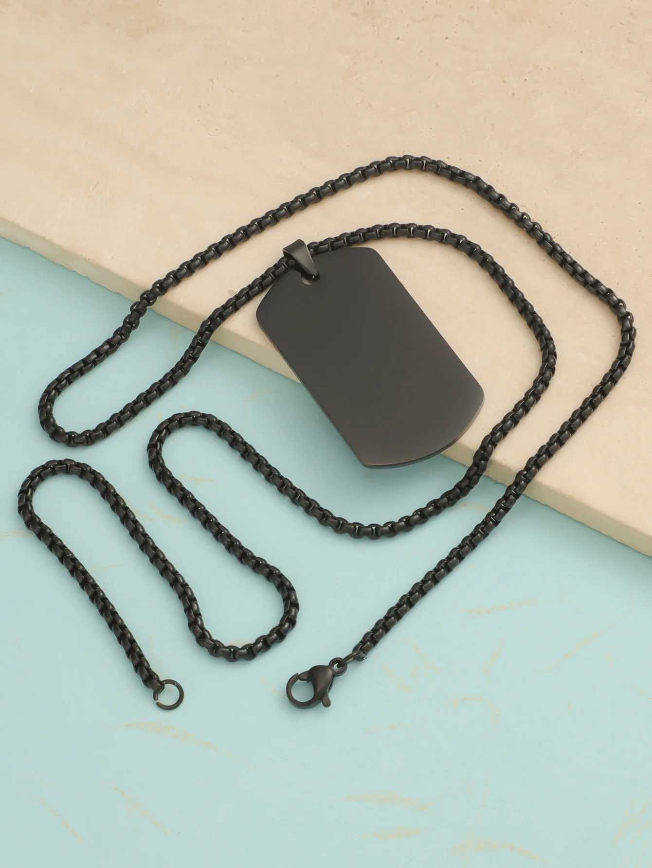 10Pcs 22*39mm Tag Necklace For Men Military Army Nameplate Blank Pendant Mirror Polished Stainl Steel Jewelry AccoriesXJ250219