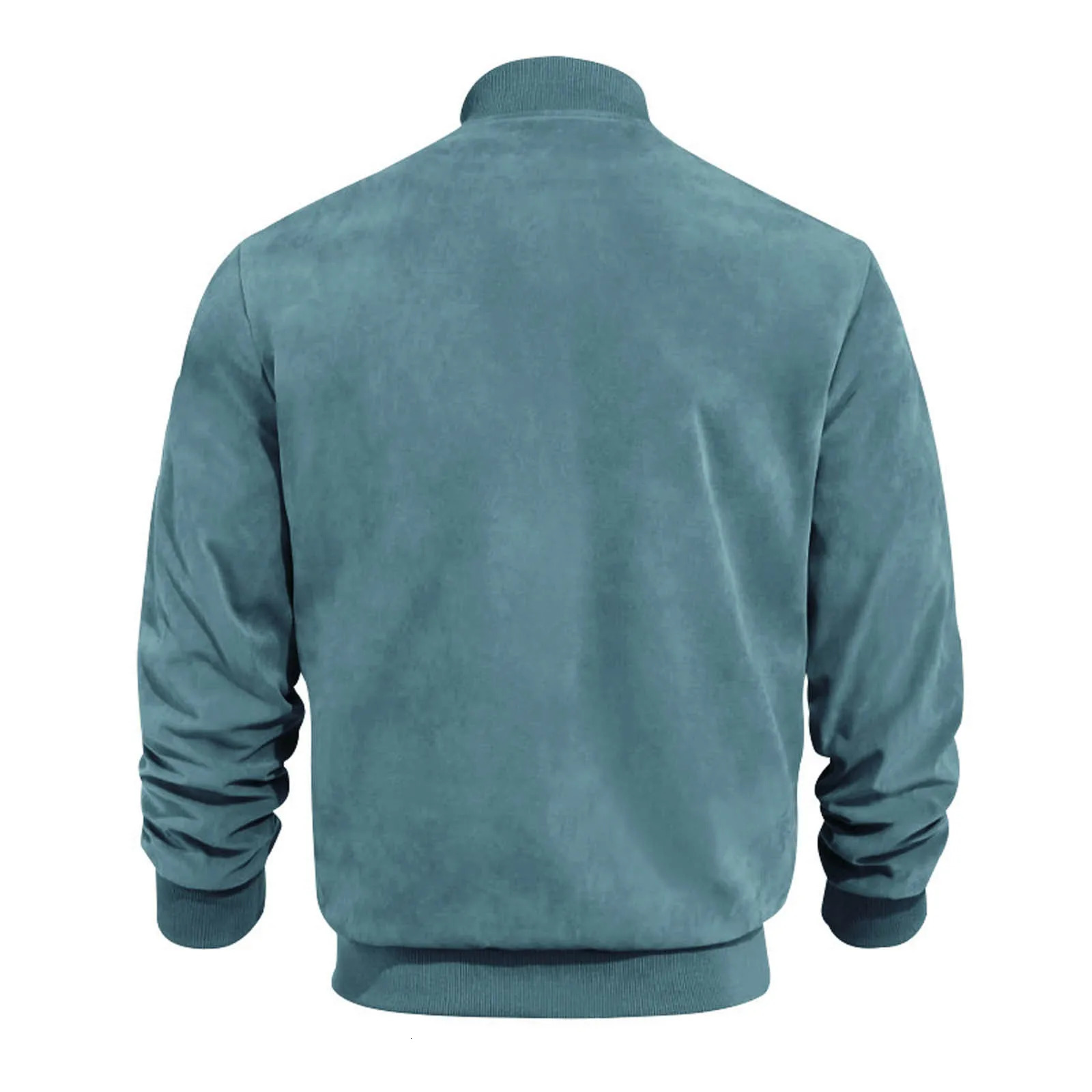 Mens Retro Suede Bomber Leather Jacket Autumn Winter Streetwear Long Sleeve Full Zip Coat Outerwears Windproof Baseball Jackets 250219