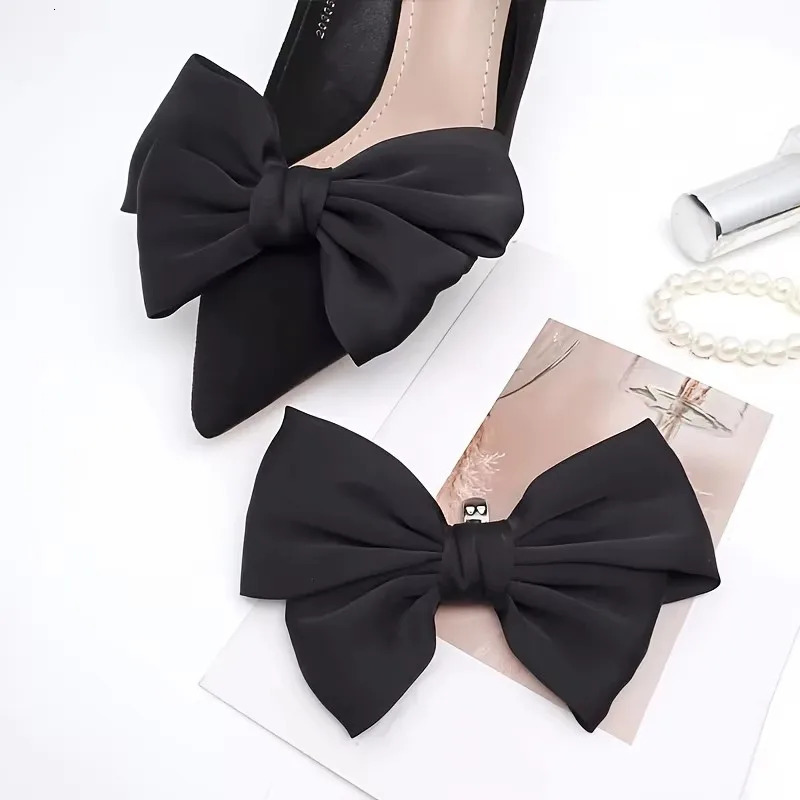 1PC Fashion Ribbon Bow Lady Shoe Clip For Women Boots High Heel Clips Decoration Charm Buckle Shoes Accessories 250219