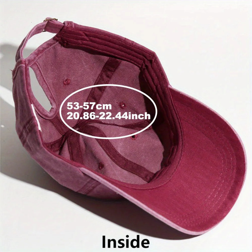 Simple Washed Hole Crossing High Ponytail Hat For Women Versatile Baseball Cap Soft Top Baseball Cap 250214