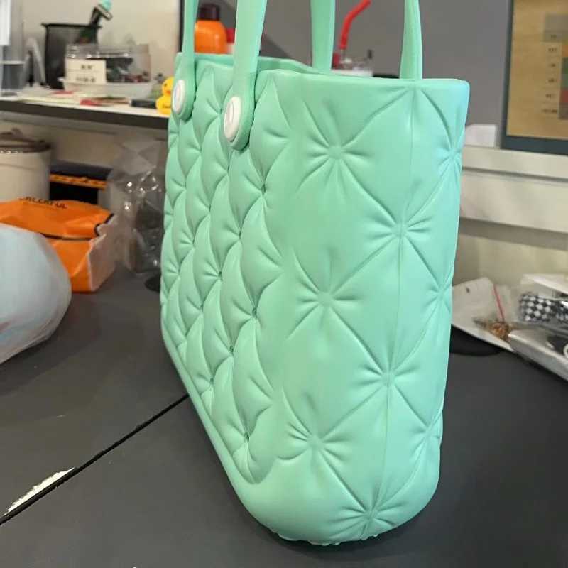 Summer bag shoulder red crossover explosion waterproof EVA solid color fashion beach small square bag Z250219