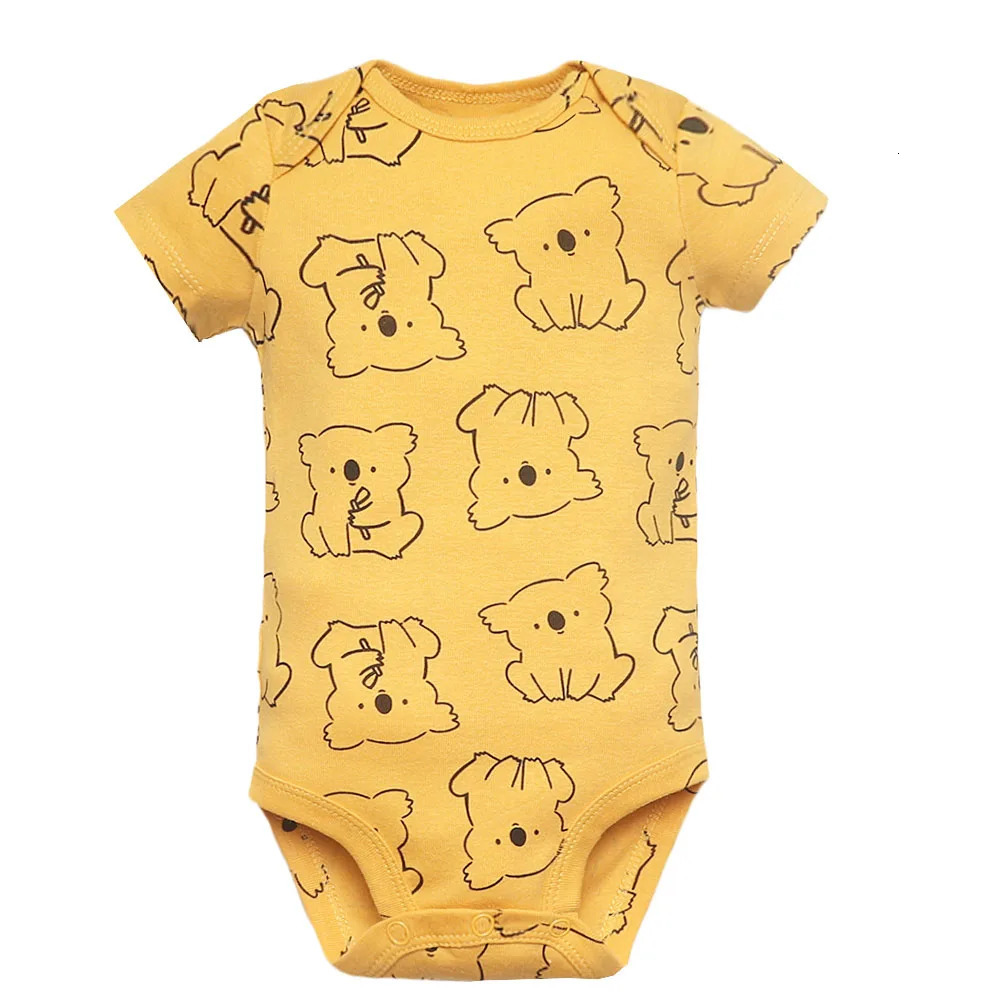 5PCS/Lot born 100% Cotton Baby Boy Girl Clothes Short Sleeve Soft Baby Bodysuits Infant Bebe Clothing Baby Shower Gifts 250220
