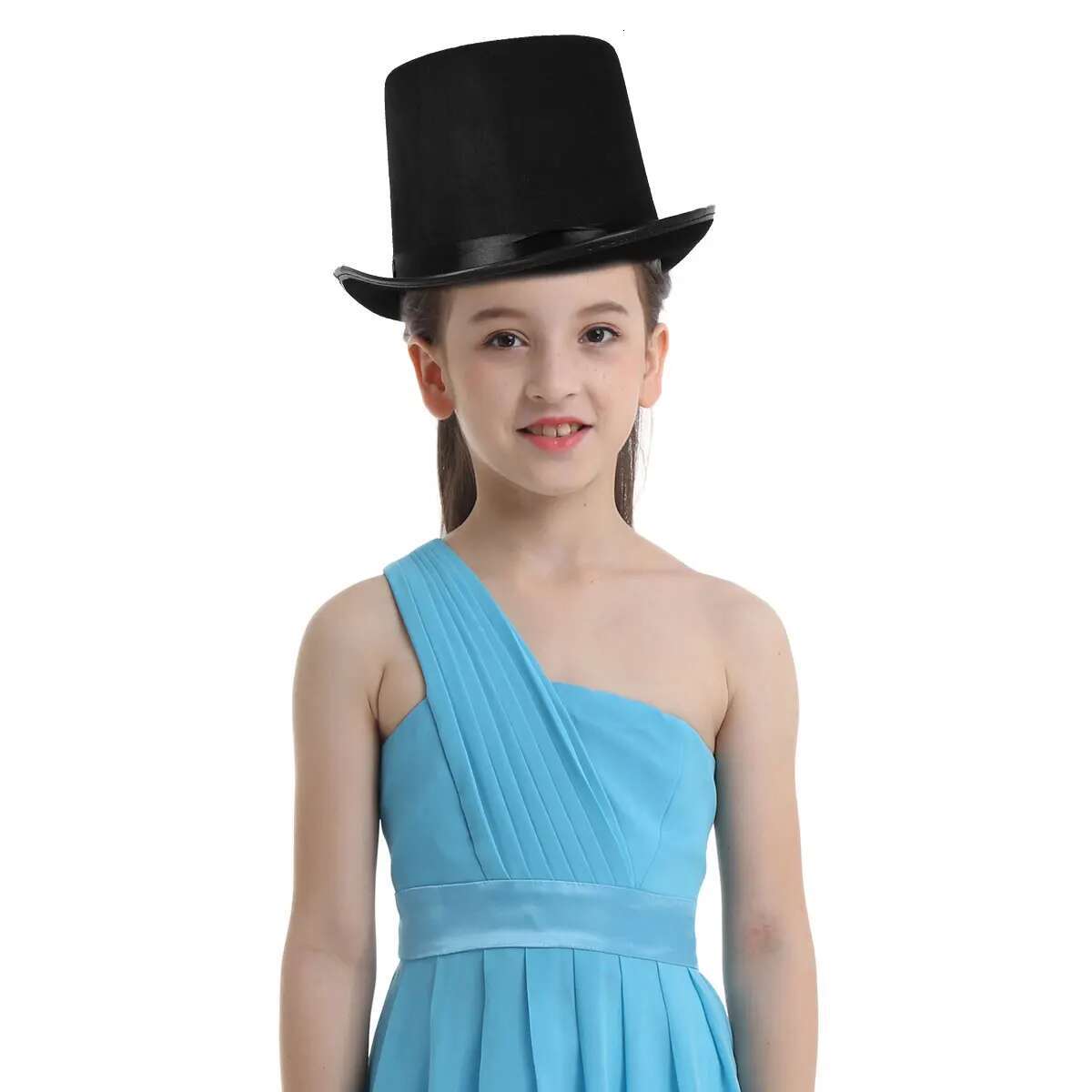 Ddmyshoesvip Black Kids Children Adults Sleek Felt Hat Masquerade Circus Ringmaster Cosplay Halloween Costume Accessory Carnival Top Hats