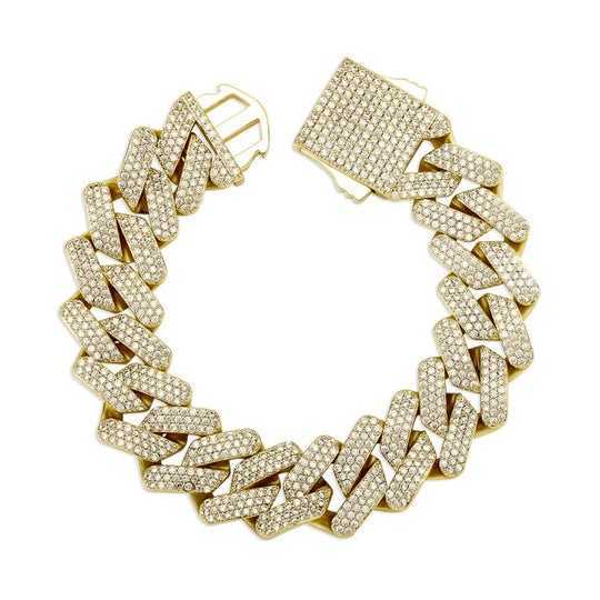 AAA Gems 18mm Miami Cuban Link Bracelet 925 Sterling Silver Jewelry VVS Moissanite Diamond Bracelet