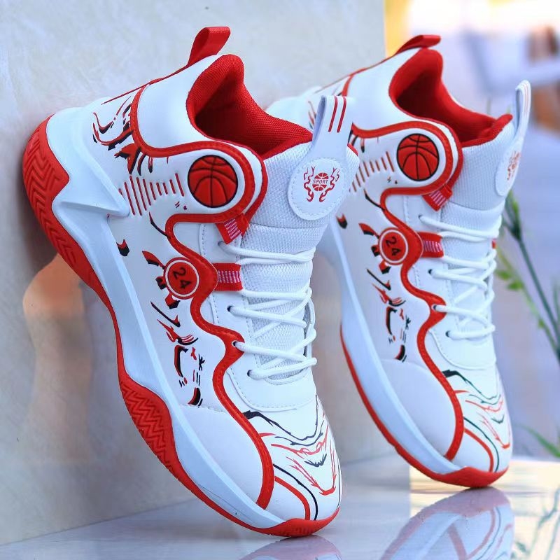 New leather basketball shoes for winter High top waterproof friction friction fashion skateboard shoes men's shoes
