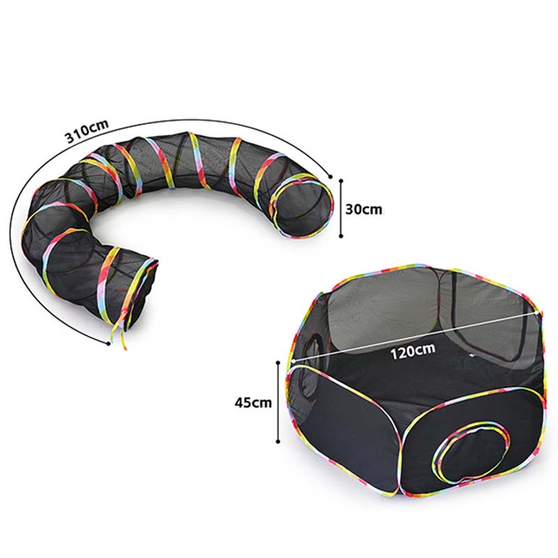 Outdoor Cat Enclosures Playground Outside House for Cats Portable Cat Tent, Circle Playpen Tunnel, for Kitty and Small Animals Within Storage Bag
