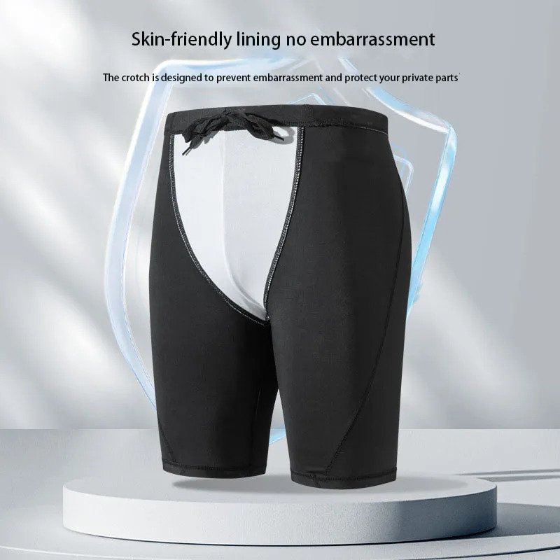 High quality mens swimsuit shorts onefifth quick drying loose enlarged size swimming kit anti awkward 250220