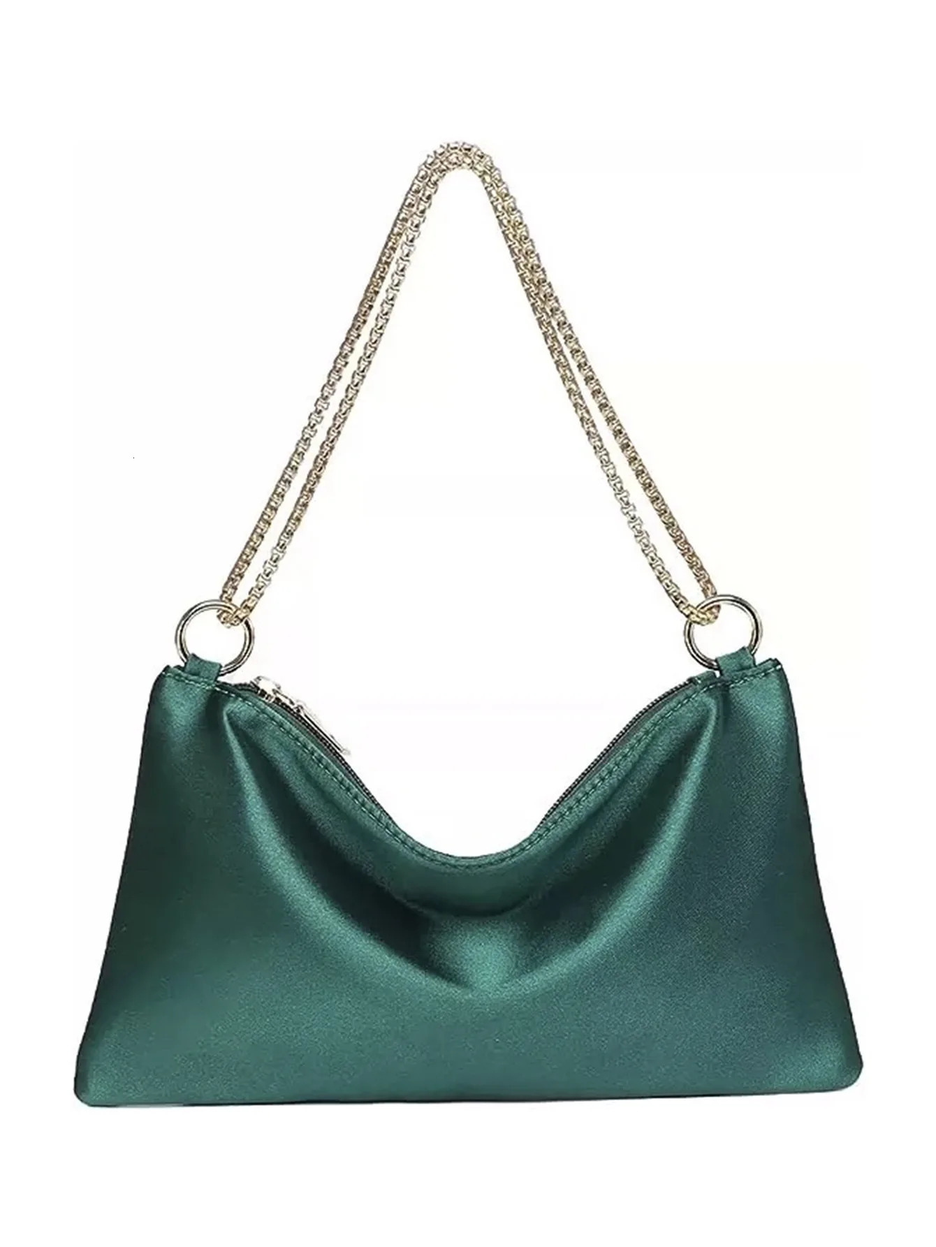 elegant solid metal chain underarm woman evening bags for wedding and night 250213Z