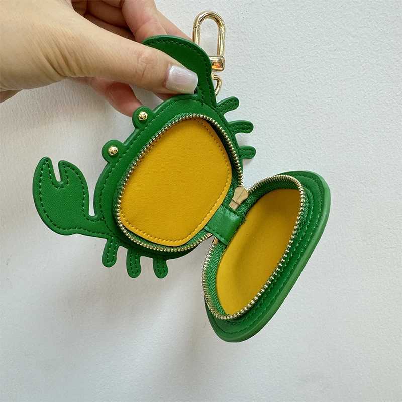 Keychains Lanyards Wallets Crab Coin Wallet Microfiber Leather Mini Wallet Makeup Earphone Storage Bag Bag Hanging Pendant Handbag Charm Accessories J