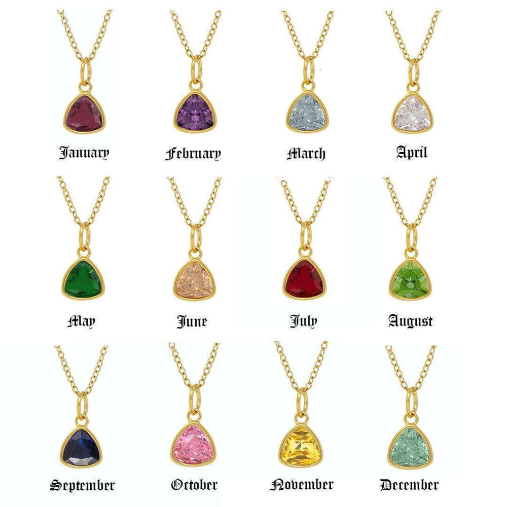Titanium Steel Twee Necklace Born in December Lock Bone Chain Birthday Personalized Jewelry Zircon Stone
