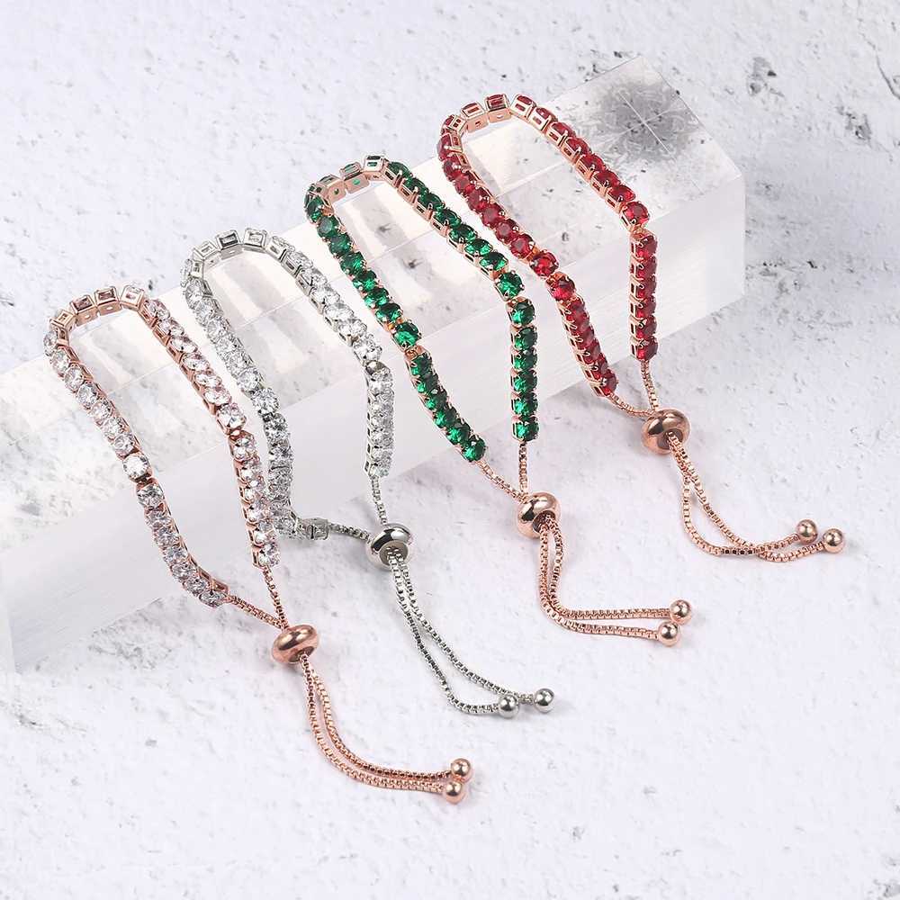 ZHOUYANG Tennis Bracelet For Women Luxury Han Adjustable 4 Cls Mosaic 4mm Zirconia Rose Gold Color Fashion Jewelry Gift H133XJ250219