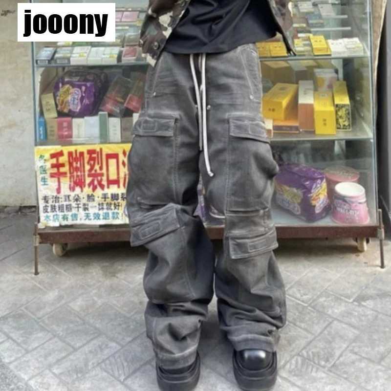 Jeans Men Clothes Baggy Y2K Streetwear Pants For Men Punk Loose Personalized Washed Chic Denim Trousers Hip hop style Basic X250220