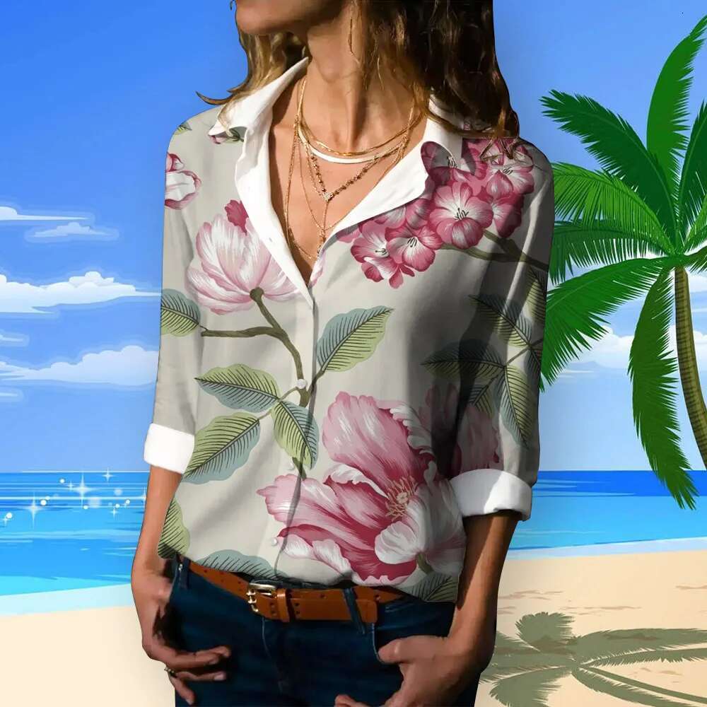 2024 Summer Autumn Ral Button Long Sleeve Shirts Fashion Basic Shirt Female Clothing Elegant And Youth Woman Blouses