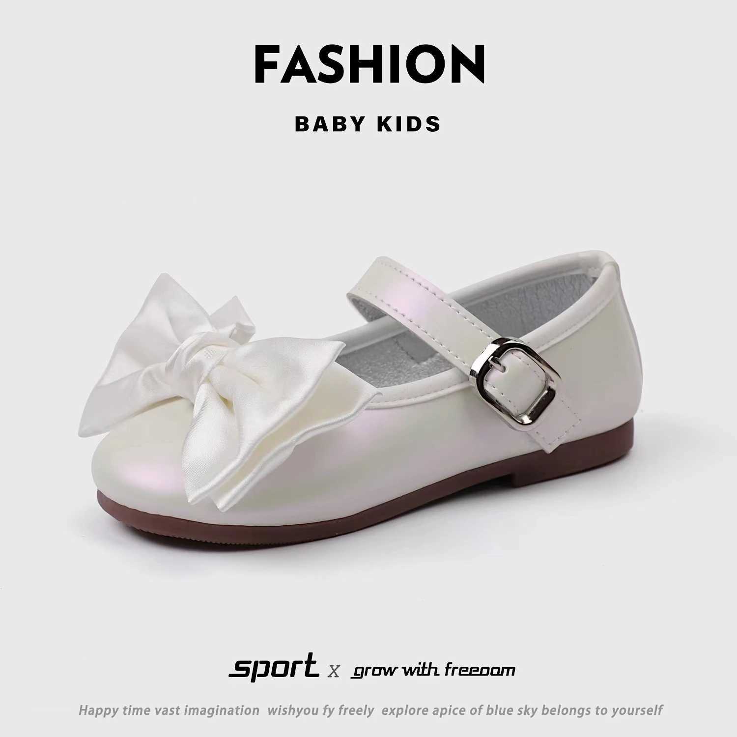 Girls Princess Shoes Beautiful Silk Bowtie Children Mary Janes 21-30 Comfy Round-toe Chic All-match Spring Kids Ballet Flats X250220