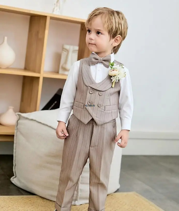 Baby Boys Summer Birthday Dress Kids Beaufitul Pograph Suit Children Formal Wedding Performance Dance Tuxedo Wear 250219