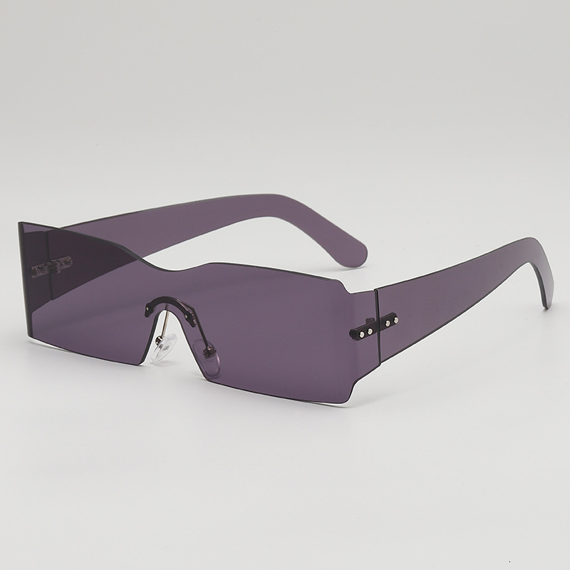 Frameless Riding Windproof Goggles 2025 New Square European And American Wind One-piece Personality Sunglasses Sports Sunglasses Female